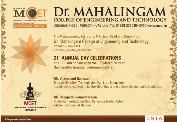 21st Annual Day Celebrations of MCET