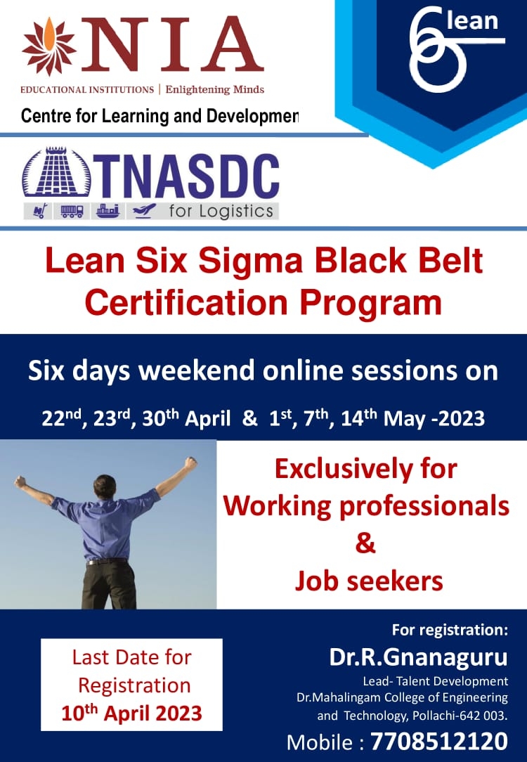 NIA - Centre for Learning and Development conducts Lean Six Sigma Black Belt Certification Program